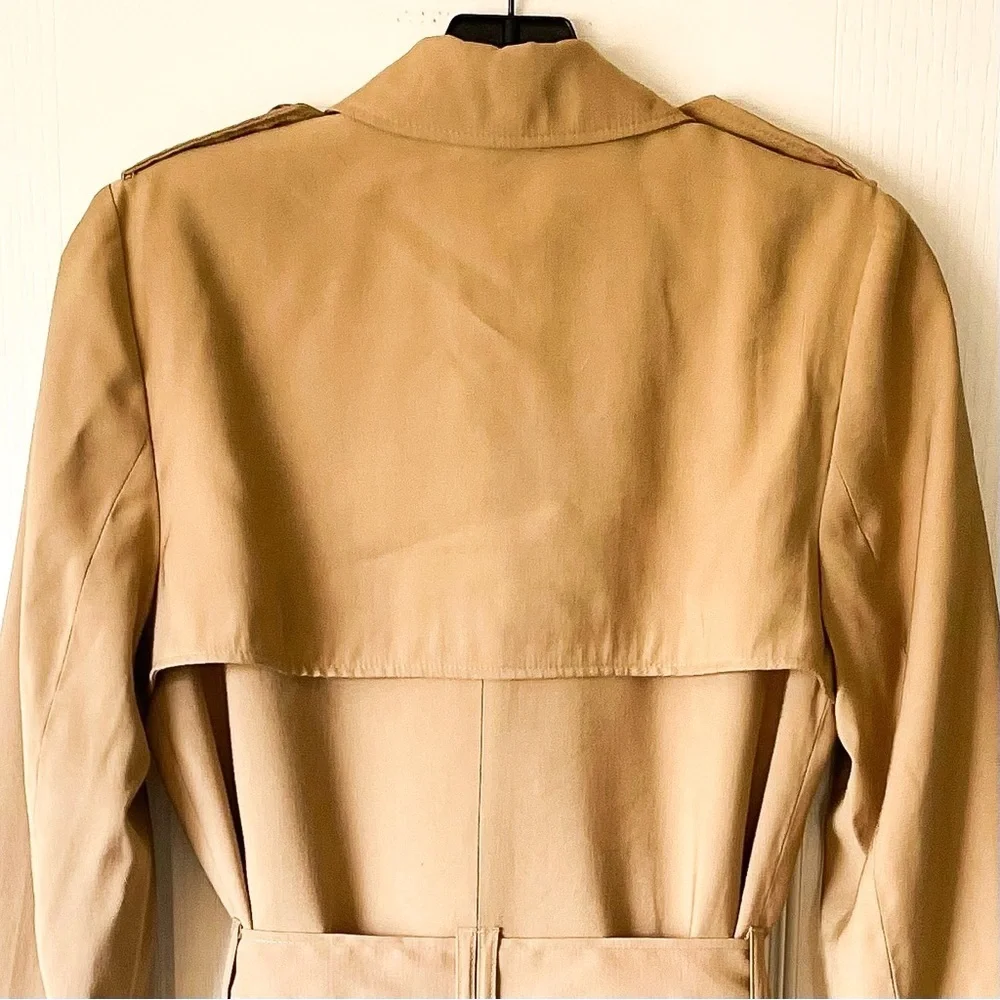 Sézane Oprah Trench Coat Belted Double-Breasted Beige Tan 36 NWT - Picture 7 of 8